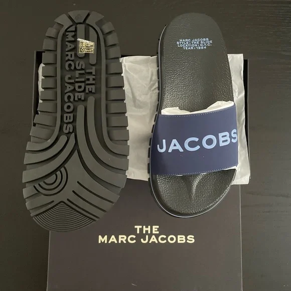 NEW IN BOX MARC JACOBS slides Navy size 5-11 - Picture 3 of 6